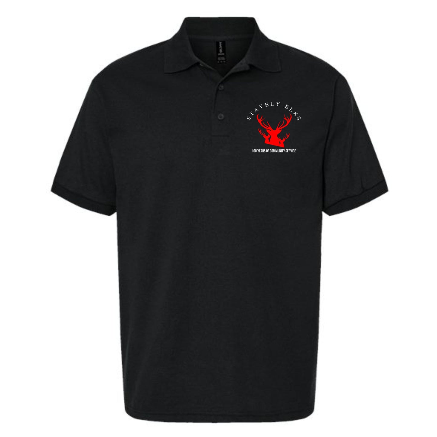 Stavely Elks 100 years Golf Tshirt New Logo White & Red