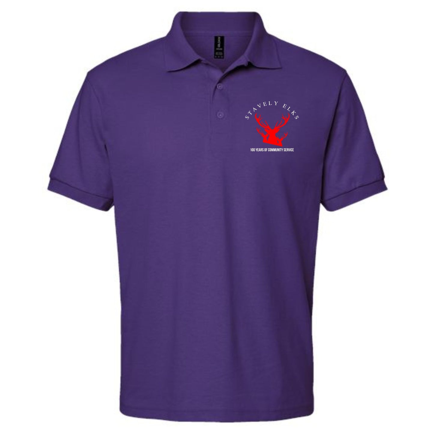 Stavely Elks 100 years Golf Tshirt New Logo White & Red