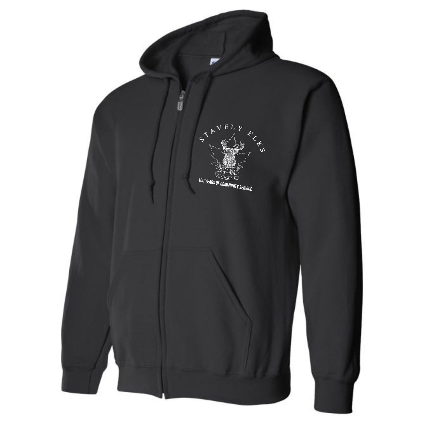 Stavely Elks 100 Years Hoodie Zip Old Logo White