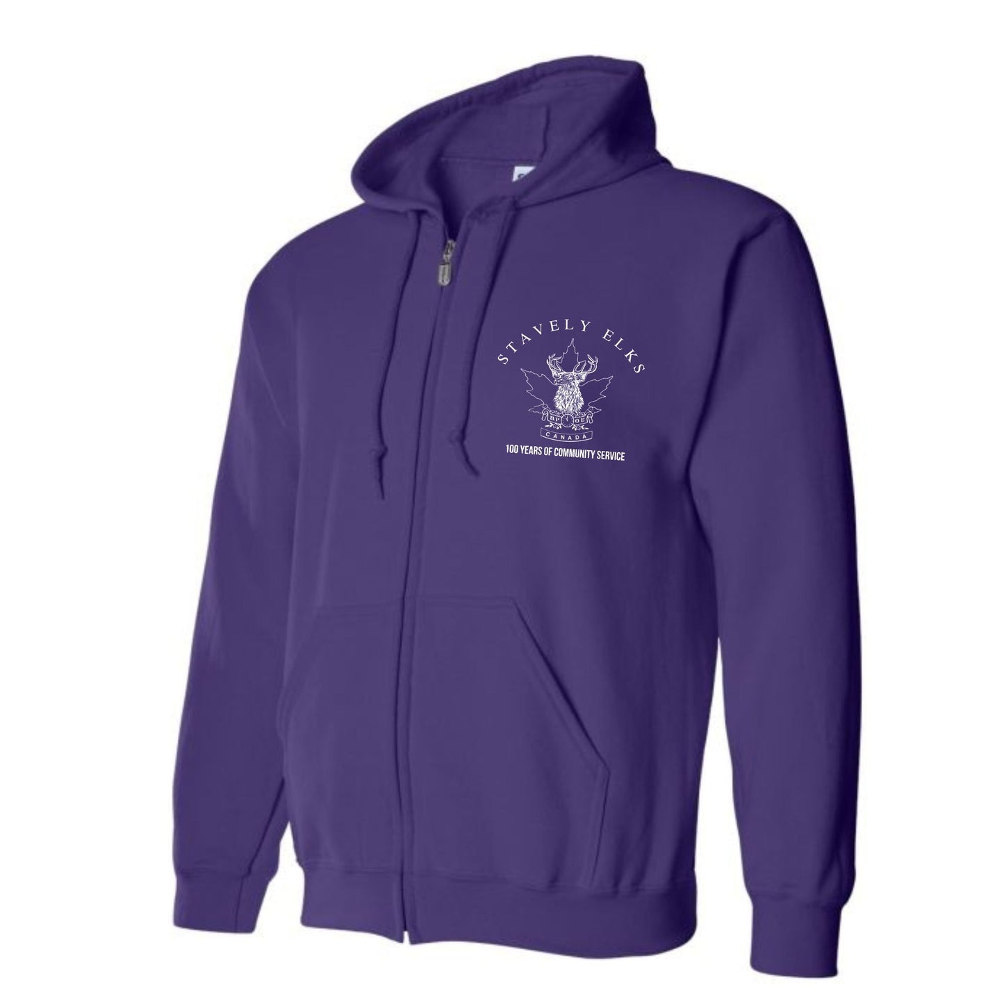 Stavely Elks 100 Years Hoodie Zip Old Logo White