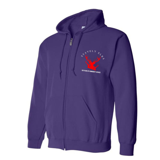 Stavely Elks 100 year Hoodie Zip up New logo white & red
