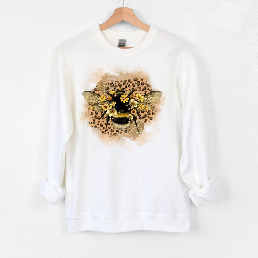 Boho Bee Crewneck, Bee Crewneck, Bee Sweater, Yellow Bee sweater, Yellow Bee Crewneck
